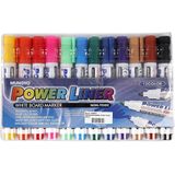Whiteboard markers Power Liners - 24x kleuren - punt van 4 mm - school en kantoor artikelen
