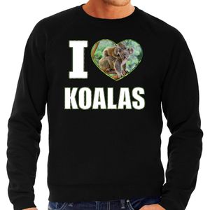 I love koalas trui met dieren foto van een koala zwart voor heren - cadeau sweater koalas liefhebber