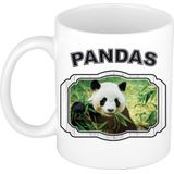 Dieren liefhebber panda mok 300 ml - kerramiek - cadeau beker / mok pandaberen liefhebber