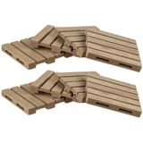 16x stuks houten pallet glazen onderzetters 10 x 10 cm