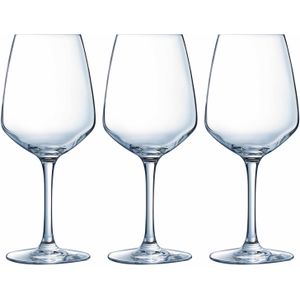 12x Stuks wijnglazen transparant 500 ml  - Wijnglas voor rode wijn op voet
