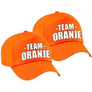 6x stuks team oranje pet voor volwassenen voor bedrijfsuitje / sportdag / training