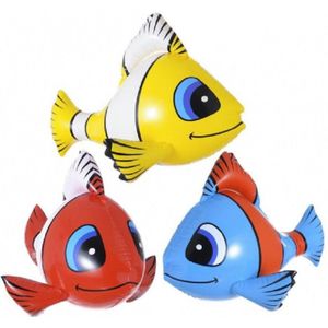 Pakket van 4x stuks opblaasbare tropische vissen van 60 cm - Voor in bad, strand of ter decoratie