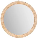 Set van 2x spiegels/wandspiegels rotan beige - Woondecoratie/accessoires