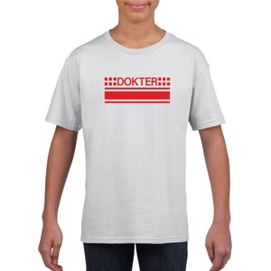 Dokter logo wit shirt voor kinderen - Hulpdiensten verkleedkleding