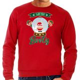 Bellatio Decorations foute kersttrui/sweater heren - Kerstman sneeuwbol - rood - Shake Your Booty