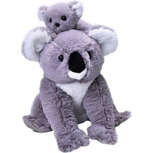 Pluche koala met baby knuffel 38 cm - Australische dieren - Koala beren knuffeldieren - Speelgoed voor kinderen