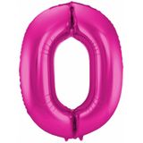 Cijfer ballonnen - Verjaardag versiering 30 jaar - 85 cm - roze