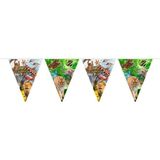 3x Safari/jungle themafeest vlaggenlijn / slinger 10 meter - Vlaggetjes - Kinderfeestje/verjaardag versiering
