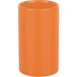 Spirella Badkamer accessoires set - zeeppompje/beker - porselein - oranje - Luxe uitstraling