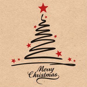 Ambiente kerst thema servetten - 20x st - 33 x 33 cm - natuur - Merry Christmas