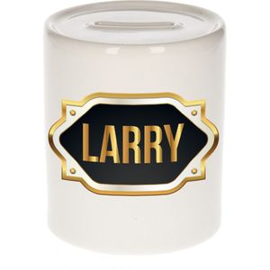 Larry naam cadeau spaarpot met gouden embleem - kado verjaardag/ vaderdag/ pensioen/ geslaagd/ bedankt