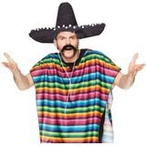 Carnaval verkleed set - Mexicaanse sombrero hoed met poncho - voor volwassenen