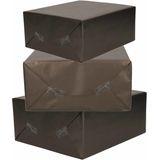 6x Rollen kraft inpakpapier zwart  200 x 70 cm - cadeaupapier / kadopapier / boeken kaften