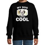 Dalmatier honden trui / sweater my dog is serious cool zwart - kinderen - Dalmatiers liefhebber cadeau sweaters - kinderkleding / kleding