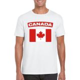 Canada t-shirt met Canadese vlag wit heren