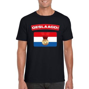 Geslaagd t-shirt zwart met vlag heren