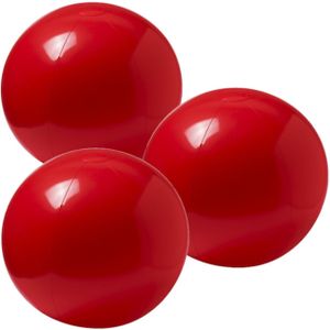 10x stuks opblaasbare strandballen extra groot plastic rood 40 cm - Strand buiten zwembad speelgoed