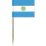 100x Cocktailprikkers Argentinie 8 cm vlaggetjes - Landen thema feestartikelen/versieringen