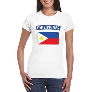 Filipijnen t-shirt met Filipijnse vlag wit dames