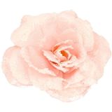 4x stuks roze rozen kerstversiering clip decoratie 12 cm - Kerstversiering/kerstboomversiering