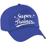 Bellatio Decorations cadeau pet/cap voor volwassenen - Super Trainer - blauw - geweldige coach