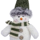 Kersthanger/kerstornament sneeuwpop knuffeltjes - 2x st - 15 cm - pluche