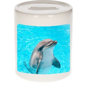 Dieren dolfijn foto spaarpot 9 cm jongens en meisjes - Cadeau spaarpotten dolfijnen liefhebber