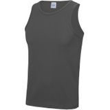 Sport singlet/hemd grijs voor heren - Hardloopshirts/sportshirts - Sporten/hardlopen/fitness/bodybuilding - Sportkleding top grijs voor mannen