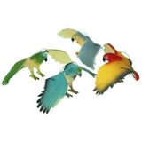 Plastic blauw met witte papegaai 33 cm