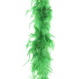 Atosa Carnaval verkleed boa met veren - 2x - neon groen - 180 cm - 45 gram - Glitter and Glamour - verkleed accessoires