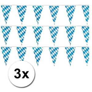 3 plastic Beieren vlaggenlijnen 10 meter