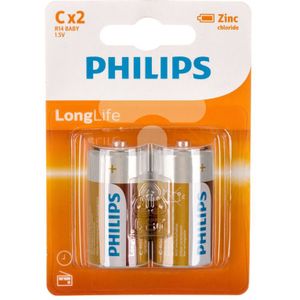 Philips Long Life LR14 C-batterijen - 1,5 Volt