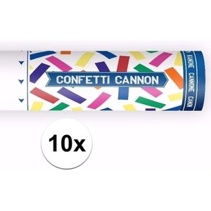 10x Confetti kanon kleuren mix 20 cm - confetti shooter / party popper