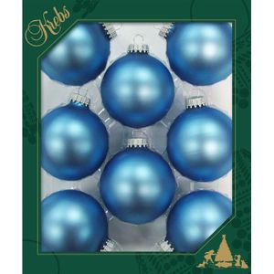 16x stuks glazen kerstballen 7 cm alpine velvet blauw kerstboomversiering - Kerstversiering/kerstdecoratie