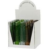 Decoris Vaas/bloemenvaas van gerecycled glas - D7 x H32 cm - transparant lichtgroen