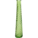 Decoris Vaas/bloemenvaas van gerecycled glas - D7 x H32 cm - transparant lichtgroen