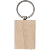 30x Houten sleutelhanger rechthoekig 5 cm - Voordelige uitdeel cadeautjes/geschenken