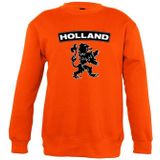 Oranje Holland zwarte leeuw sweater kinderen - Oranje Koningsdag/ supporter kleding