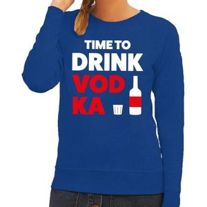 Time to drink Vodka tekst sweater blauw dames - dames trui Time to drink Vodka