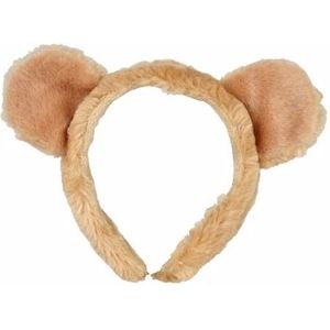 Pluche leeuwen hoofdband met oortjes15 cm - verkleed spullen voor dierenpak