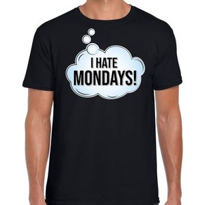 I hate mondays / hekel aan maandag fun tekst t-shirt / shirt - zwart - voor heren - fun tekst / grappige shirts / outfit