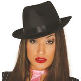 4x stuks luxe zwarte trilby hoed/gleufhoed - Gangster/Maffia thema verkleedkleding voor volwassenen