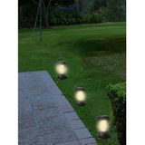Set van 4x stuks solar tuinlampen/prikspots anti-muggenlampen op zonne-energie 22 cm - Prikspots tuinverlichting / insectenlampen