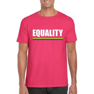 Gay Pride t-shirt roze Equality heren - LGBT/ Homo shirts