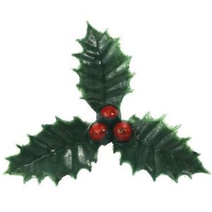 5x stuks groene kersttakjes op insteker 4 cm - Kleine kersstukjes decoraties