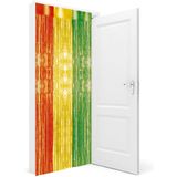 2x stuks folie deurgordijn rood/geel/groen 200 x 100 cm - Carnaval feestartikelen/versiering - Tinsel deur gordijn