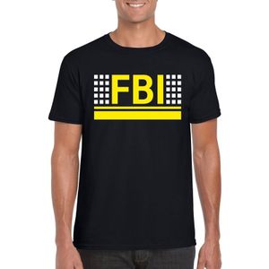 Politie FBI logo zwart t-shirt voor heren - Geheim agent verkleedkleding