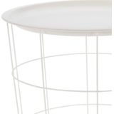 Bijzettafel rond metaal wit D40 x H40 cm - Home Deco meubels en tafels
