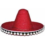 Set van 2x stuks mexicaanse Sombrero hoed voor kinderen 25 cm - Verkleed hoeden en accessoires